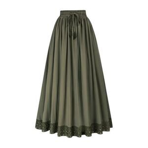 Scarlet Darkness Olive Green Lace Trim Maxi Skirt 2x Plus Size Pockets Fairy Ren